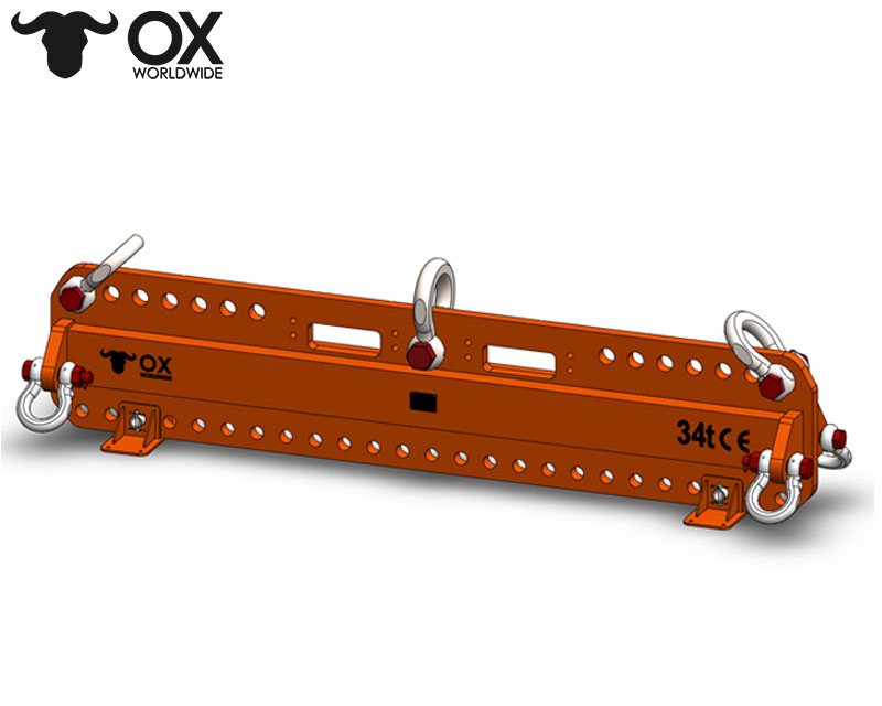 Zeichnung einer OX Multi-Loch-Container-Traverse 34 t